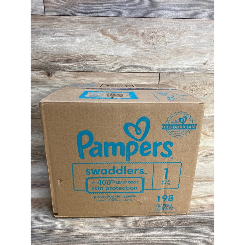 NEW Box of Pampers Swaddlers Diapers, 198 Ct. Size 1