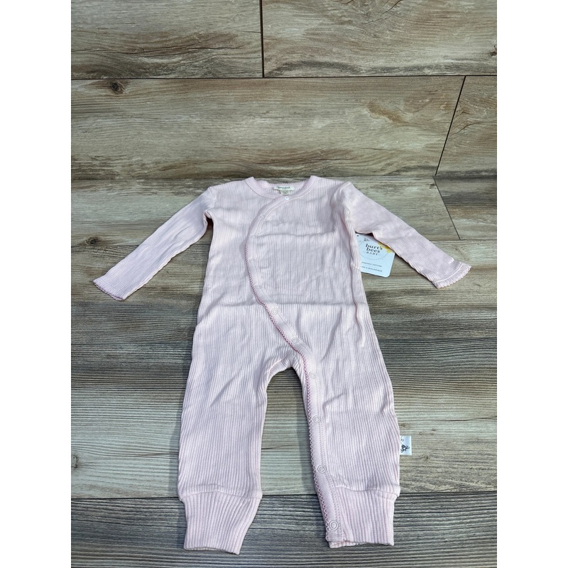 NEW Burt’s Bees Baby Ribbed Side Snap Coverall Pink sz 6-9m Pink 6m