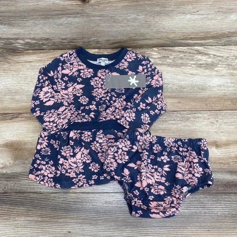 NEW Splendid 2pc Floral Dress & Bloomers sz 6-12m Grey 6-12m New