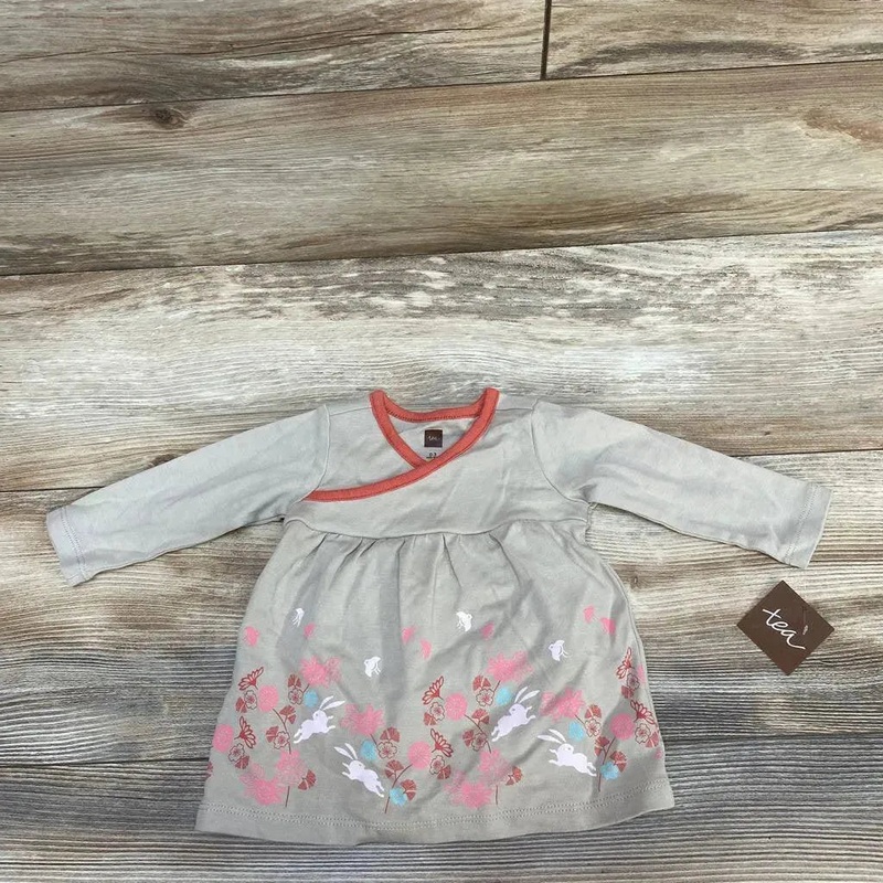 NEW TEA Wrap Neck Baby Dress sz 0-3m Taupe 0-3m New