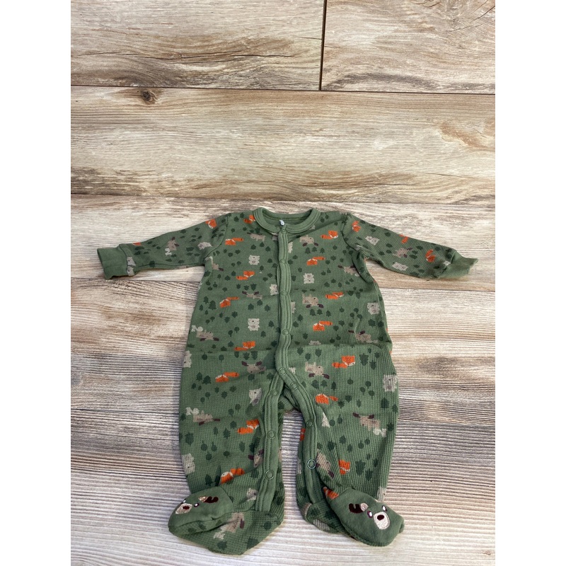 Quiltex Animal Print Sleeper Green sz 0-3m Green Newborn