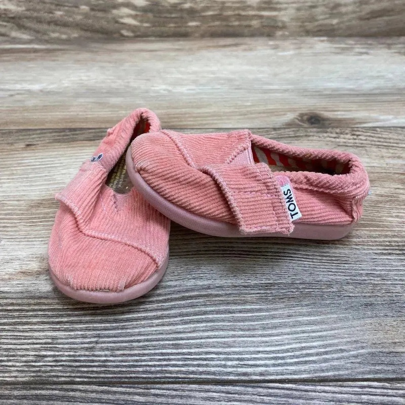 Toms Slip On Canvas Shoes sz 3c Pink 3c Used