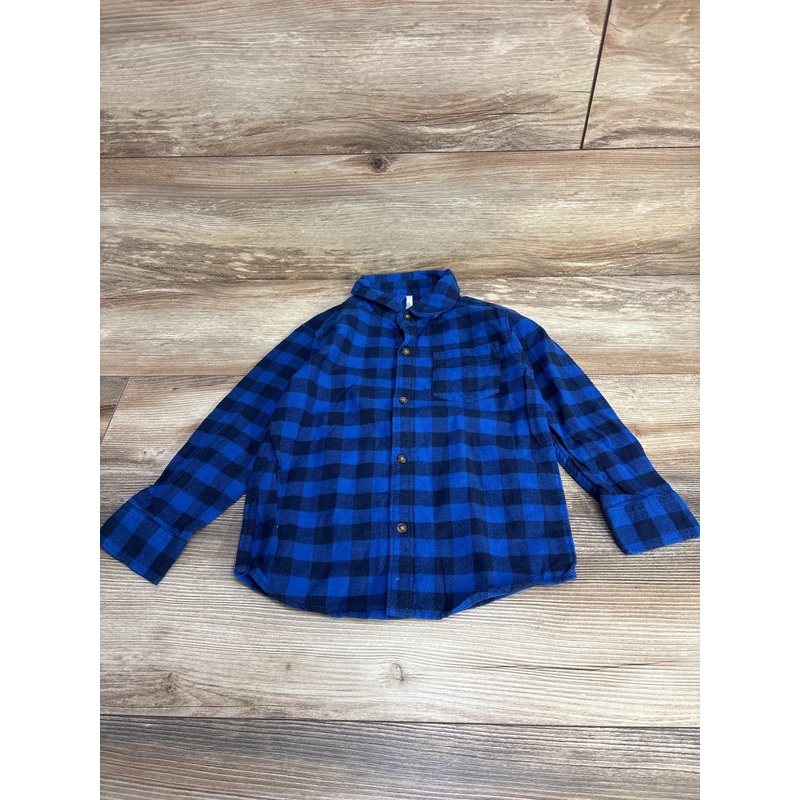 Carter’s Plaid Flannel Button Up Shirt Blue sz 5T Blue 5T