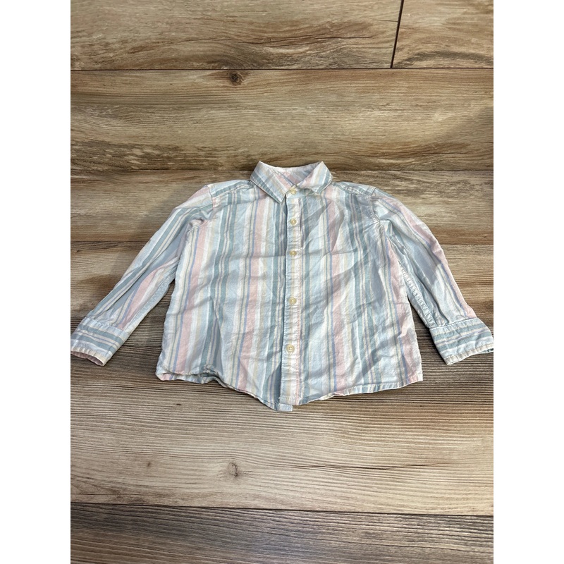 Carter’s Striped Button Up Shirt Blue sz 4T Blue 4T