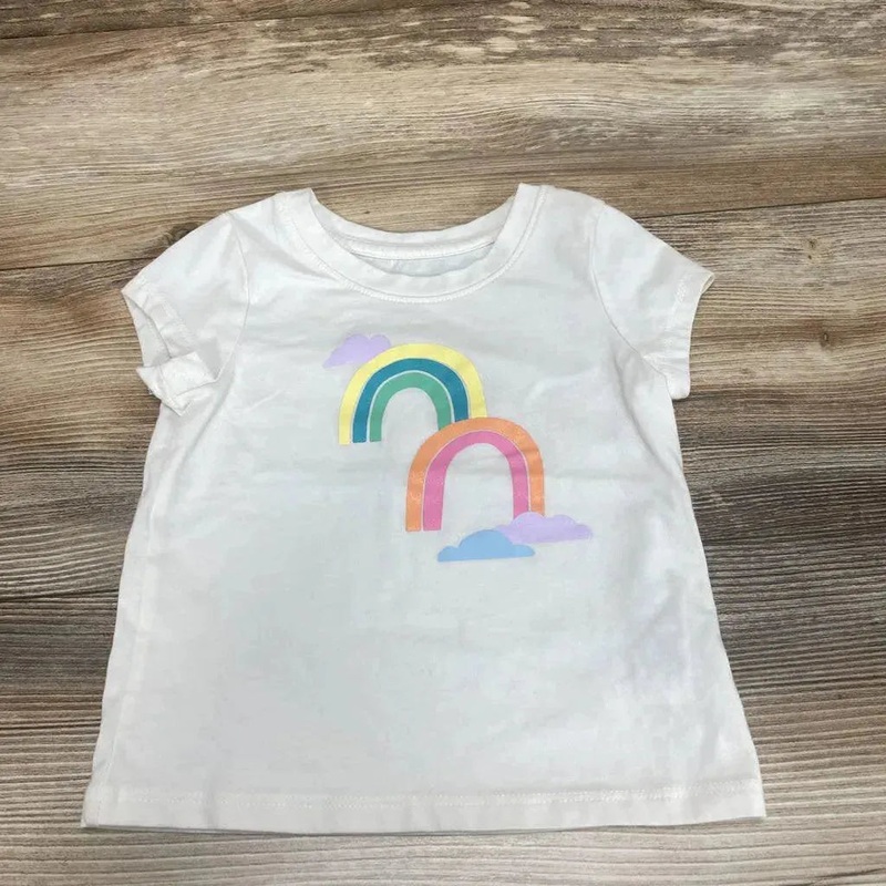 Cat & Jack Rainbow Shirt sz 18m White 18m Used