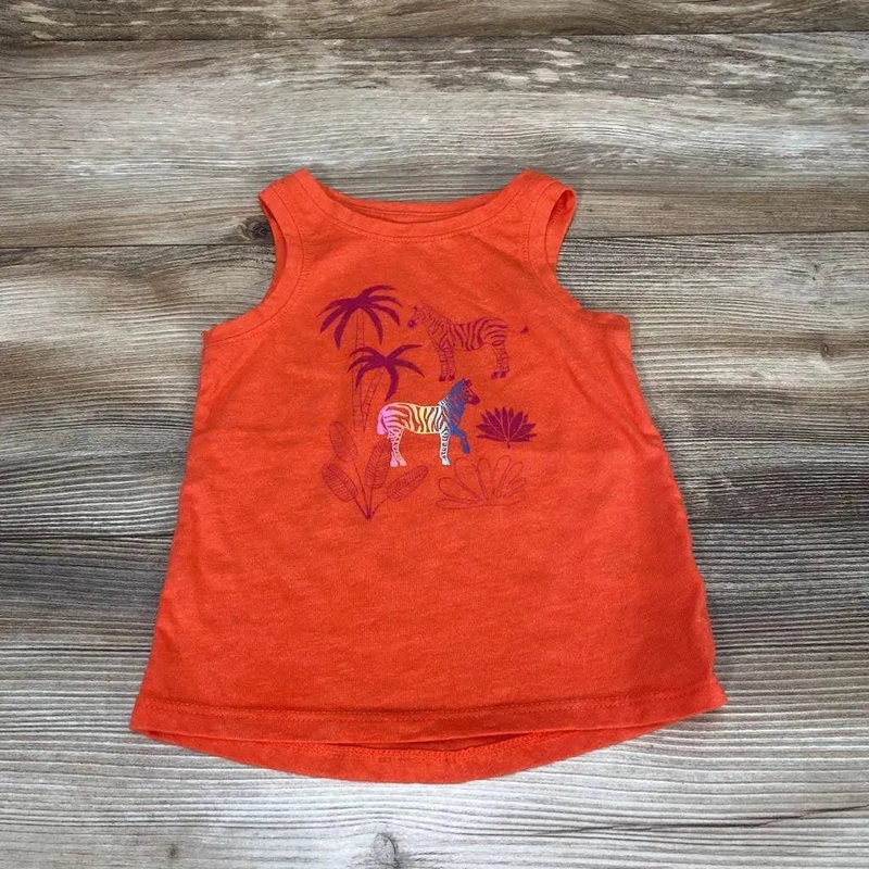 Cat & Jack Zebra Tank Top sz 18m Red 18m Used