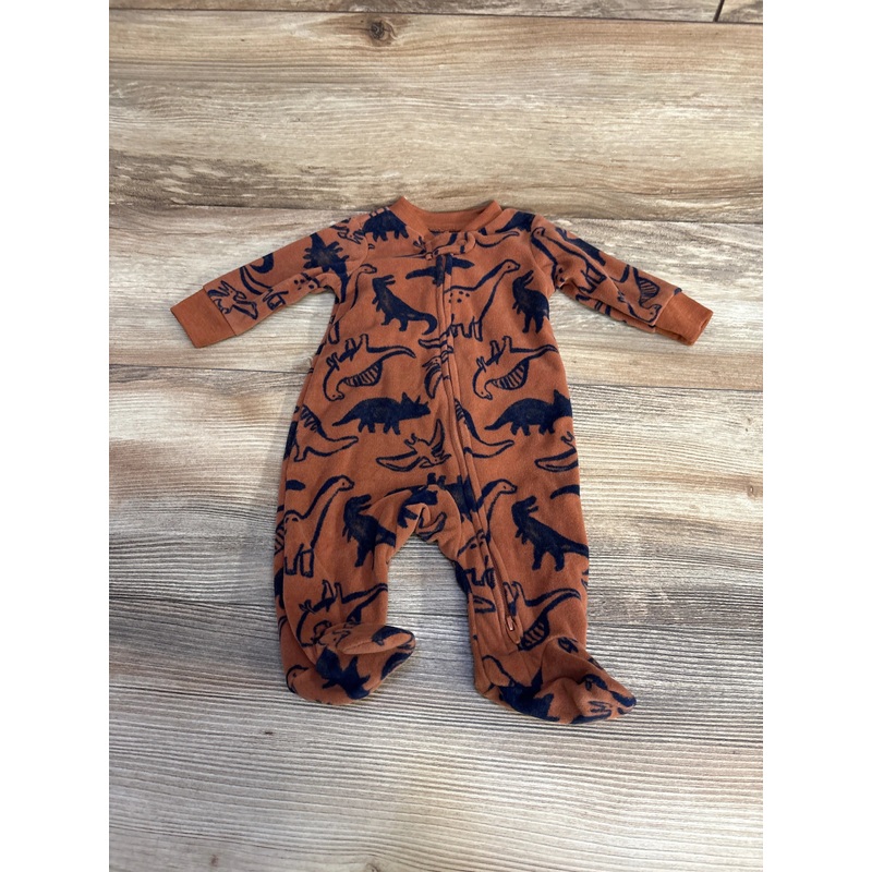 Child Of Mine Dinosaur Print Blanket Sleeper Brown sz Newborn Brown Newborn
