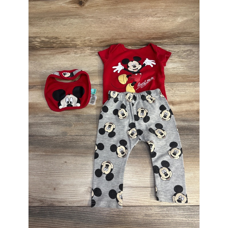 Disney Baby 3pc Mickey Set Red sz 6-9m Red 6m