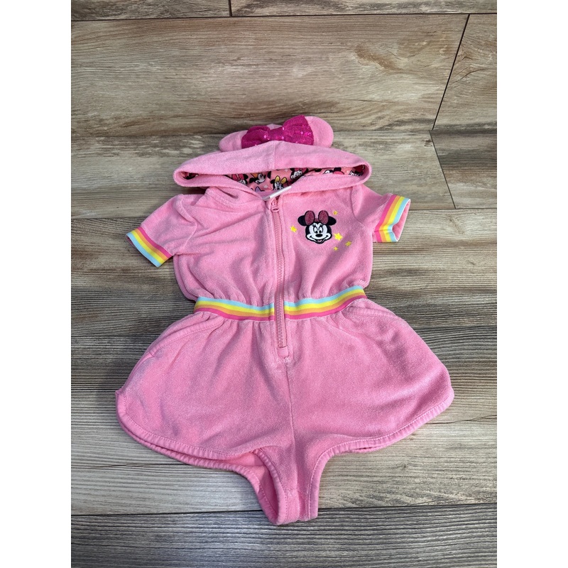 Disney Store Terry Cloth Minnie Mouse Romper Pink sz 2T Pink 2T