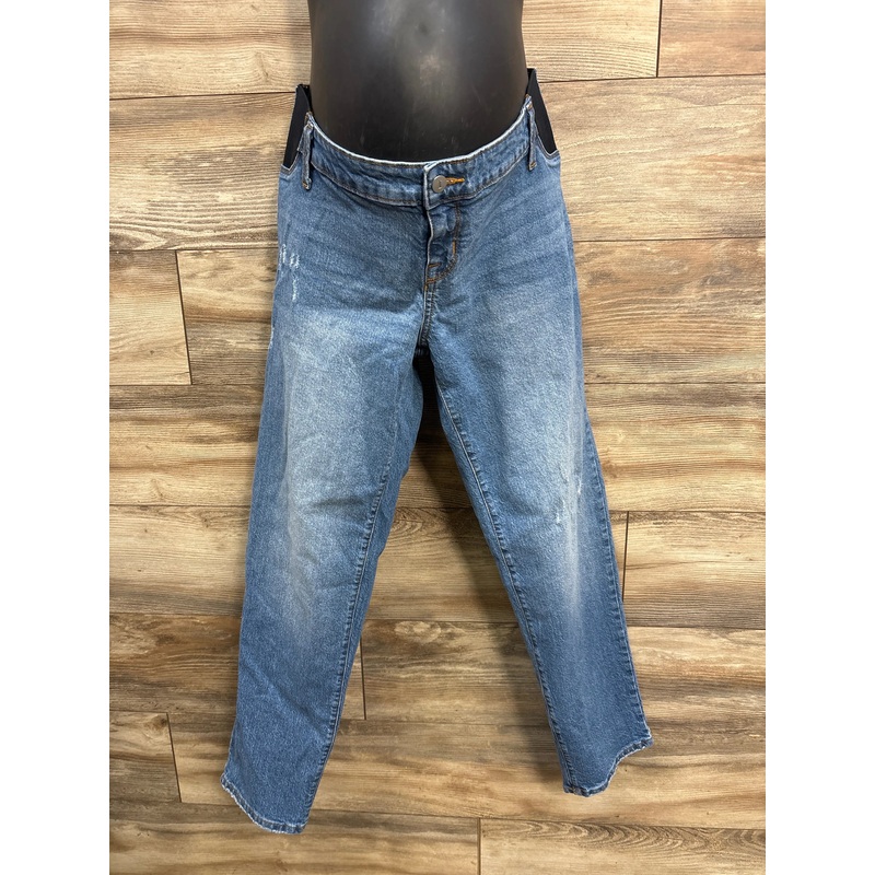 Isabel Maternity Side Panel 90s Straight Jeans Blue sz Medium Blue Maternity Medium