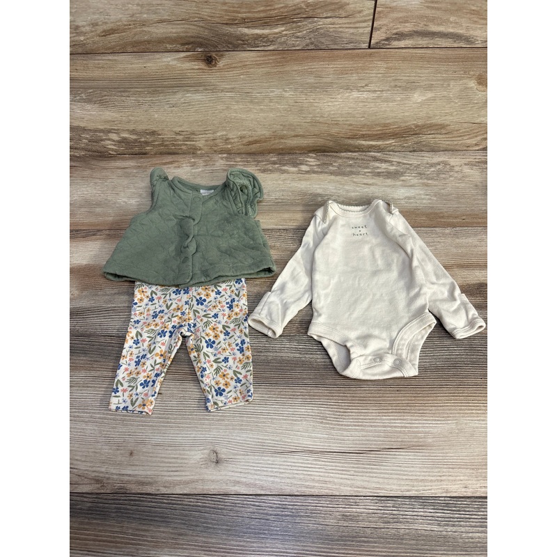 Just One You 3pc Quilted Vest Set Green sz Newborn Green Newborn