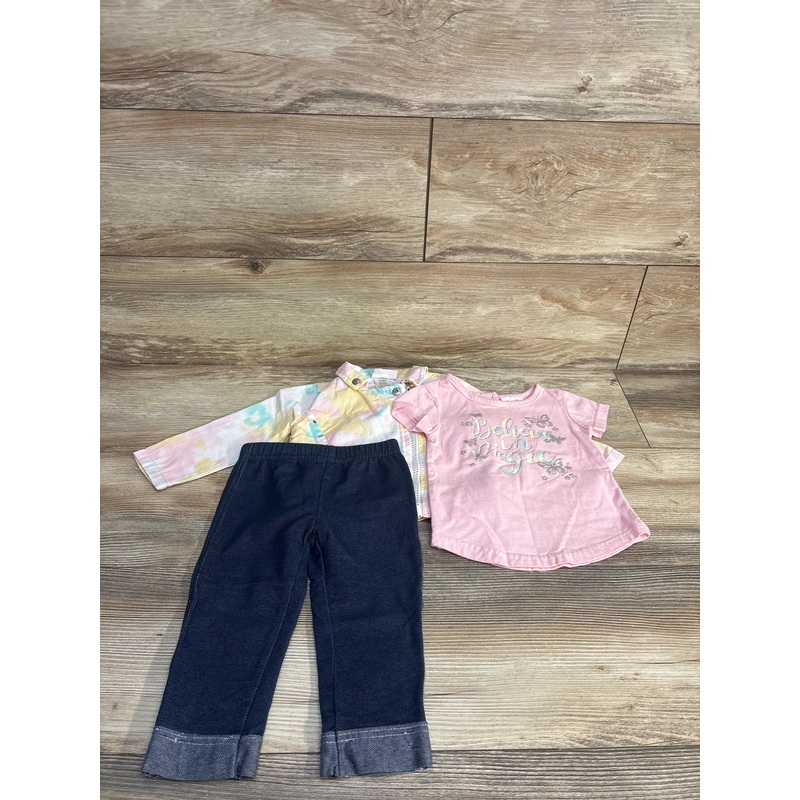 Little Lass 3pc Tie-Dye Jacket Set White sz 18m Multicolor 18m