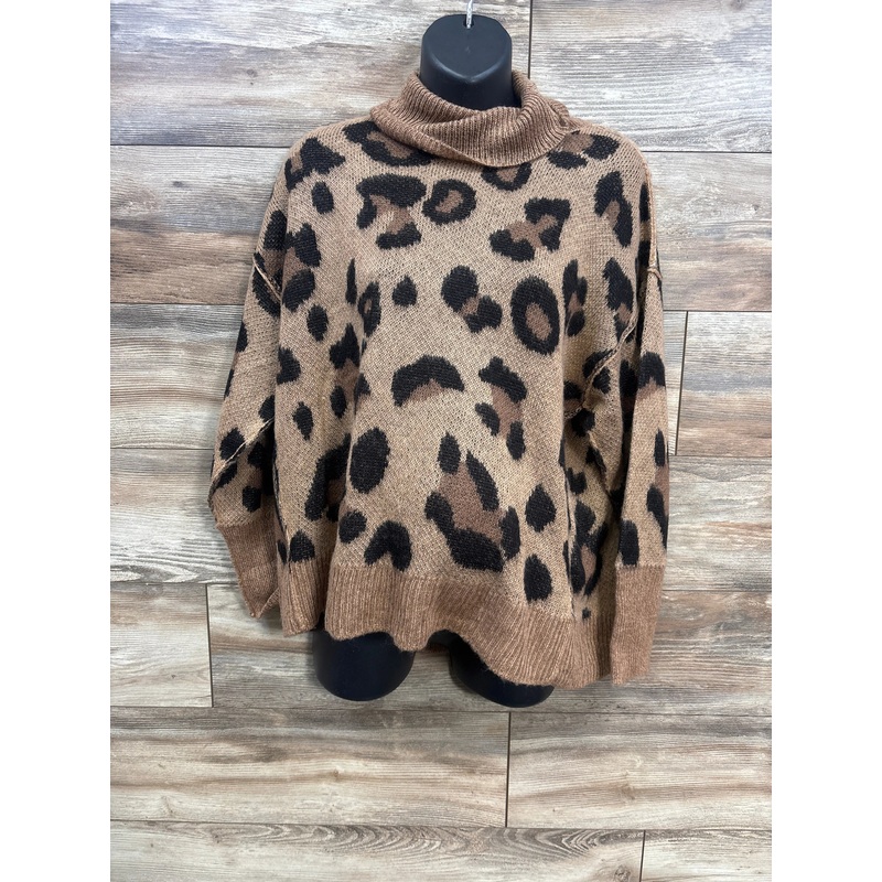 Motherhood Maternity Leopard Print Sweater Brown sz Medium Brown Maternity Medium