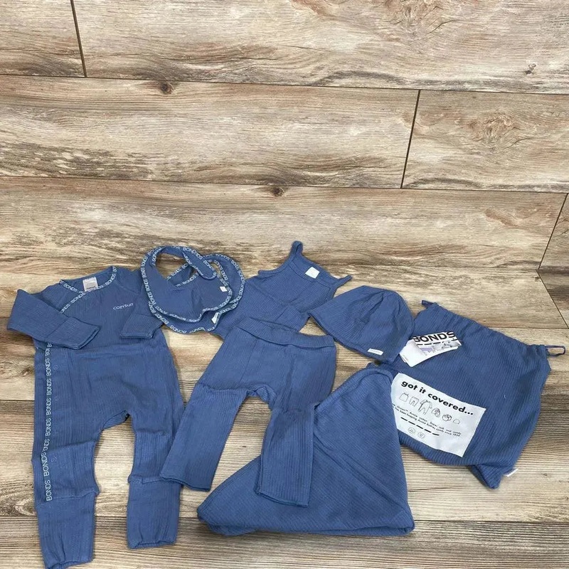 NEW Bonds 7pc Layette Set w/Bag sz 3-6m Blue 3-6m New