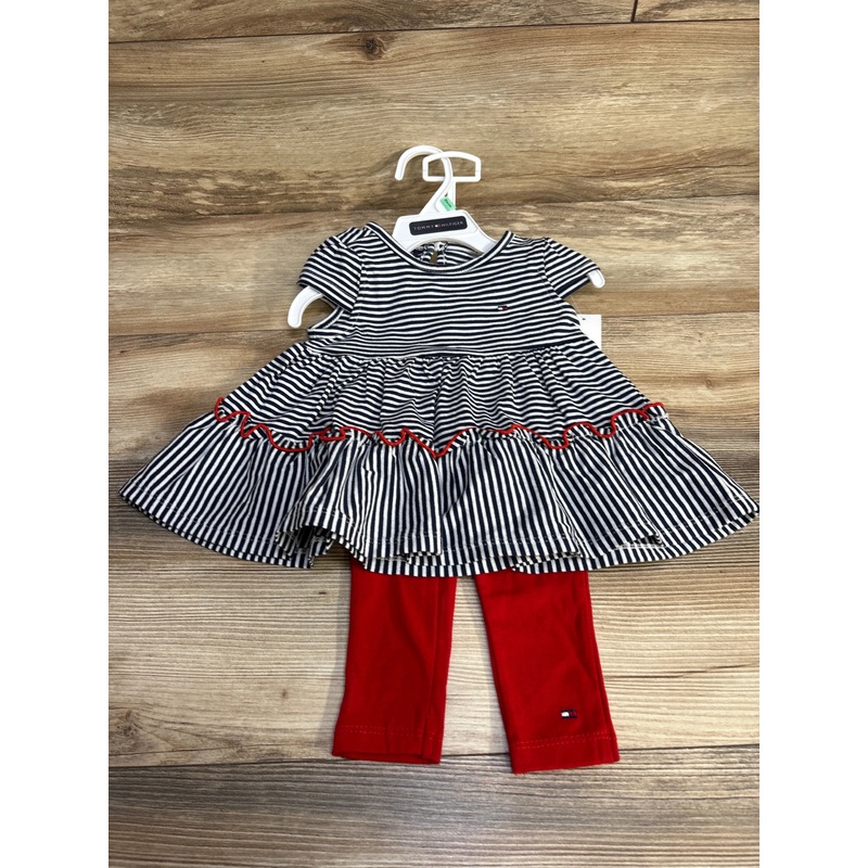 NEW Tommy Hilfiger 2pc Striped Top & Leggings Navy sz 18m Navy 24m