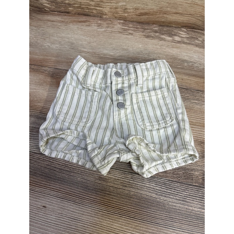 Old Navy High-Waisted Striped Twill Shorts White sz 18-24m White 18m