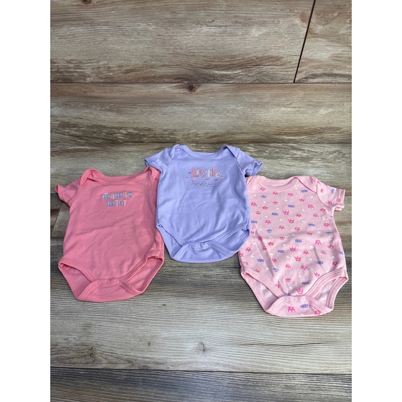 Princess Rose 3pk Princess Bodysuits Pink sz 3-6m Pink 3m