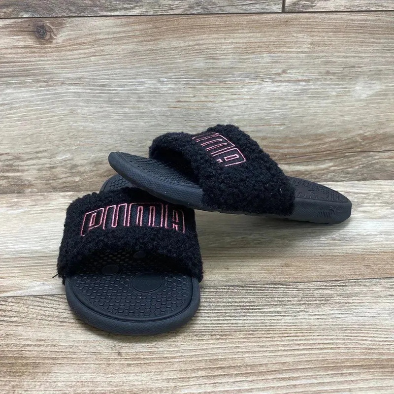 Puma Cool Cat Sherpa Slides sz 3Y Black 3Y New