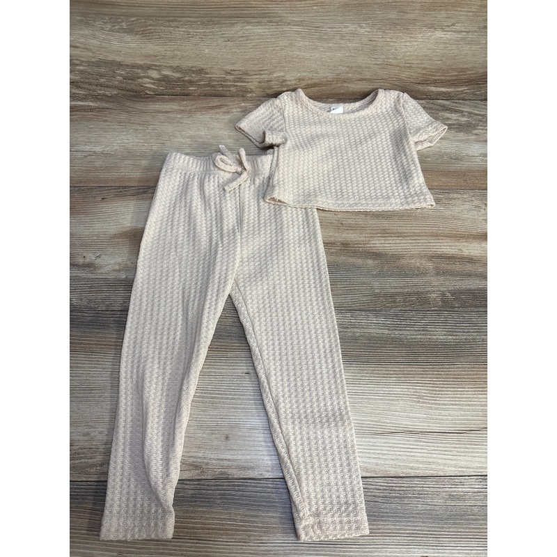 Shein 2pc Waffle Knit Shirt & Pants Ivory sz 3T Ivory 3T