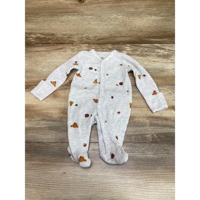 Carter’s Thermal Pumpkin Print Sleeper Grey sz Newborn Grey Newborn