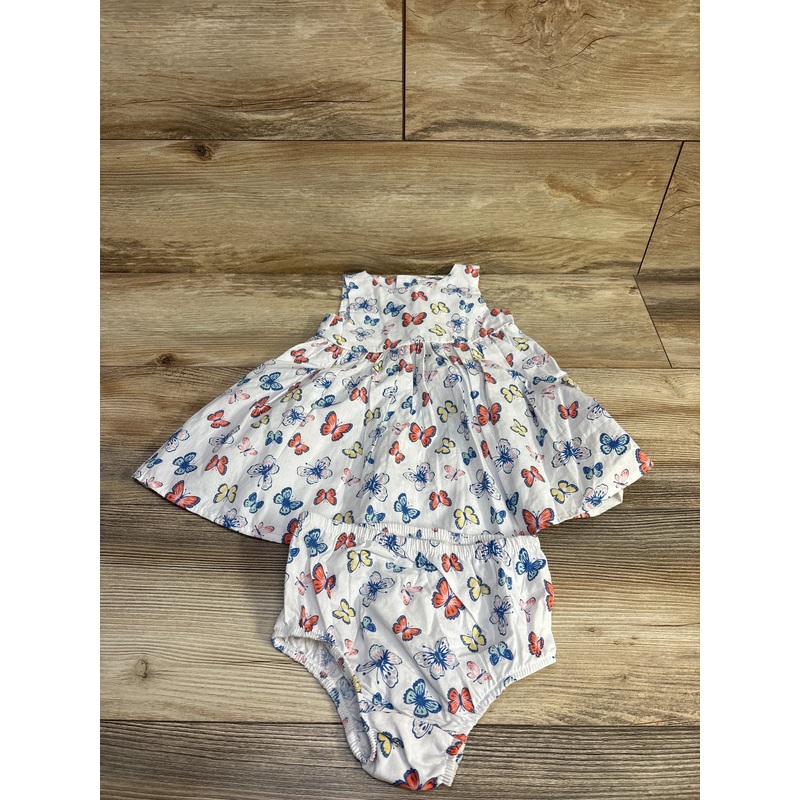 Emporio Baby 2pc Butterfly Print Dress & Bloomers White sz 18m White 18m