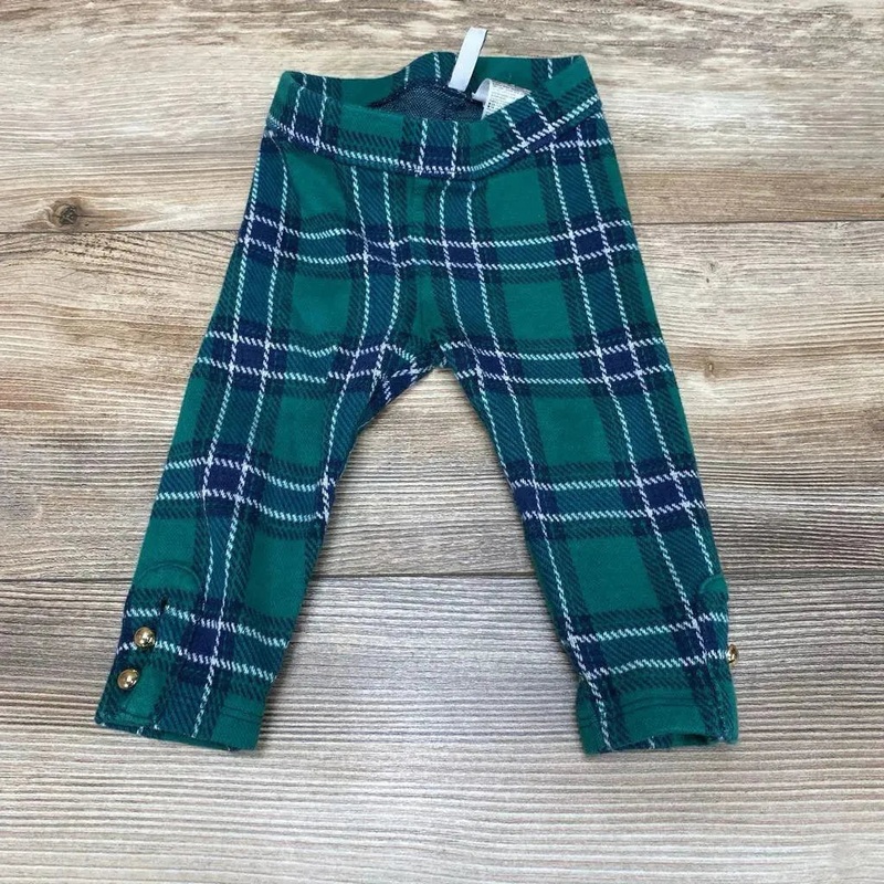 Janie & Jack Plaid Jacquard Pants 6-12m Green 6-12m Used
