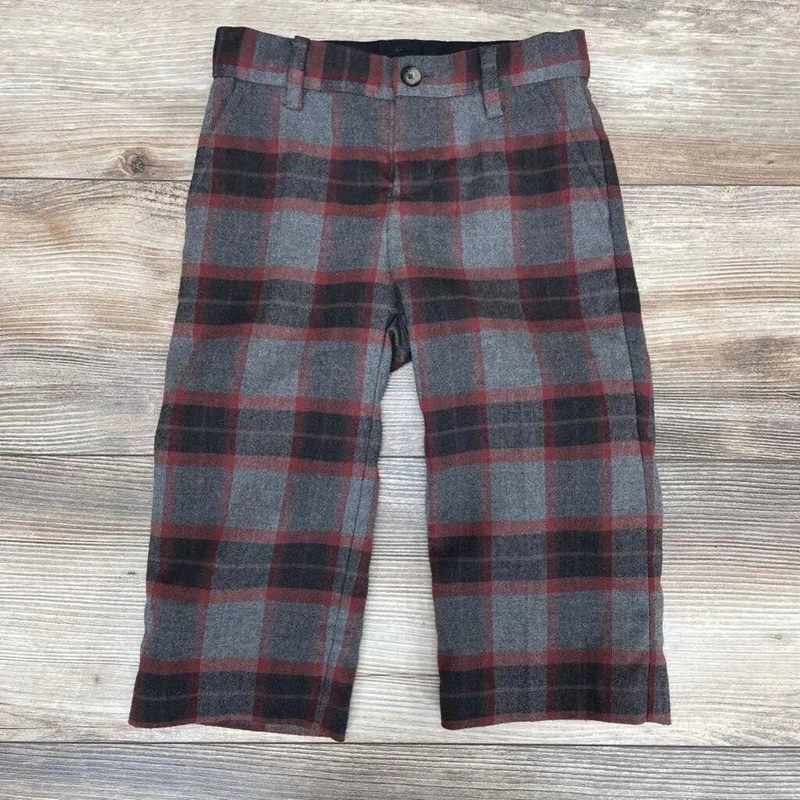 Janie & Jack Plaid Pants sz 18-24m Grey 18-24m Used