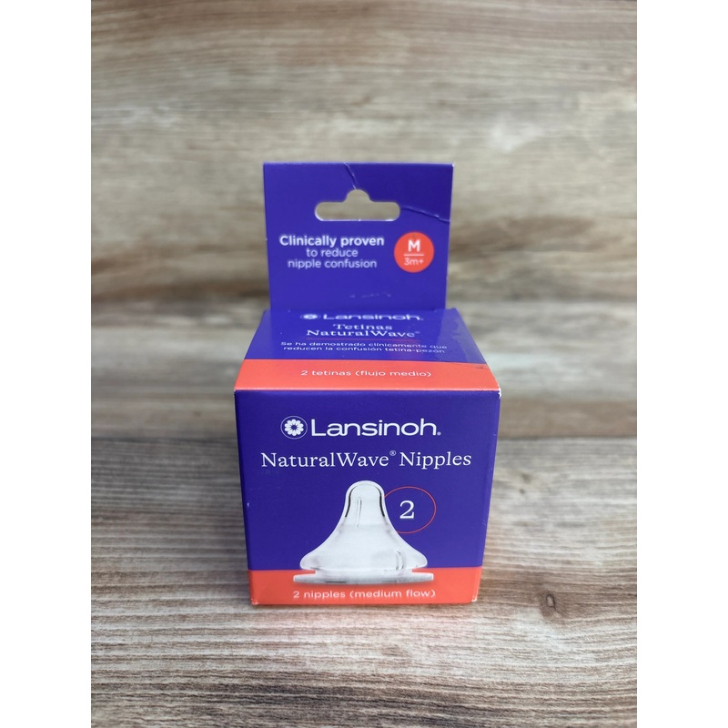 Lansinoh NaturalWAVE Anti-Colic Nipples 2pk Medium Flow