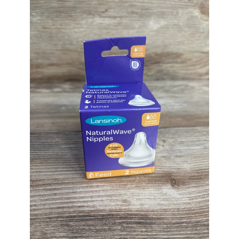 Lansinoh NaturalWAVE Anti-Colic Nipples 2pk Slow Flow