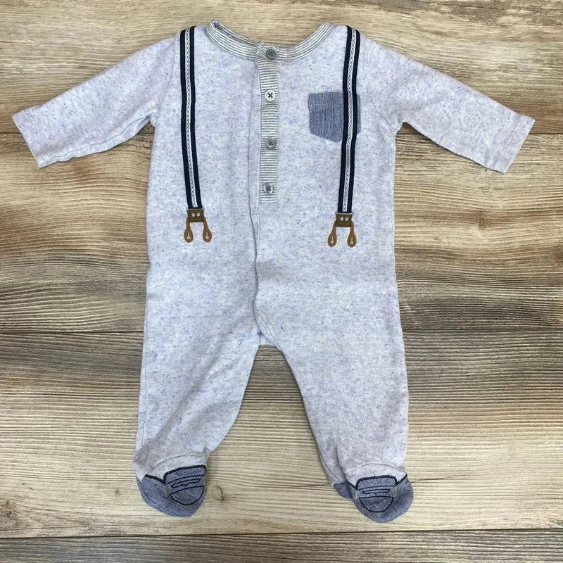 Miniclasix Faux Suspender Footed Coverall sz 3m Blue 3m Used