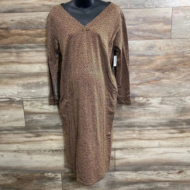 NEW Amazon Essentials Leopard Print Maternity Dress sz Medium Brown Medium New