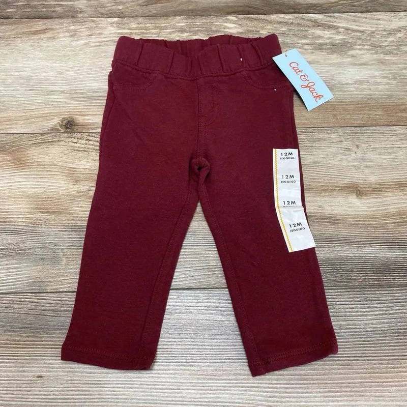 NEW Cat & Jack Knit Jegging sz 12m Burgundy 12m New
