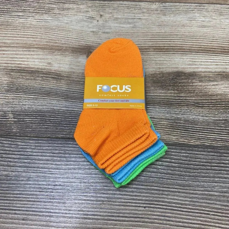 NEW Focus 3Pk Solid Socks sz 0-12m Orange 0-12m New