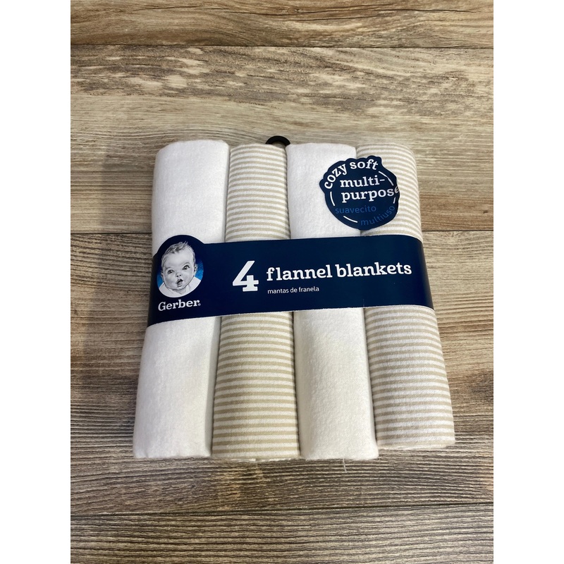 NEW Gerber 4pk Flannel Receiving Blankets