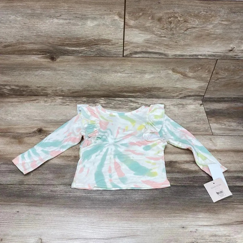 NEW Grayson Mini Tie-Dye Ruffle Top sz 2T Cream 2T New