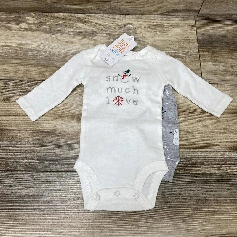 NEW Just One You 2pc Snow Much Love Bodysuit Set sz NB White NB New