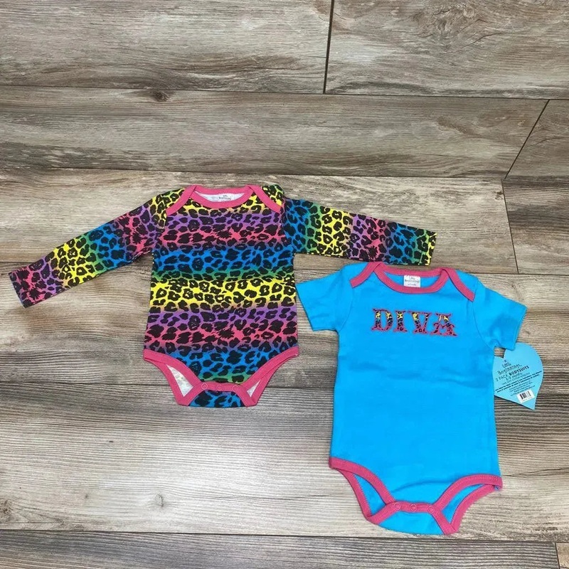 NEW Little Beginnings 2pk Bodysuits sz 6-9m Blue 6-9m New