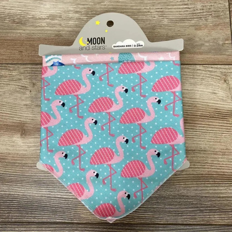 NEW Moon And Stars 2pk Bandana Bibs Teal 0-24m New