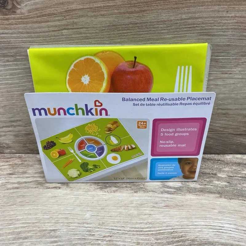 NEW Munchkin Balanced Meal Re Usable Placemat Gren New