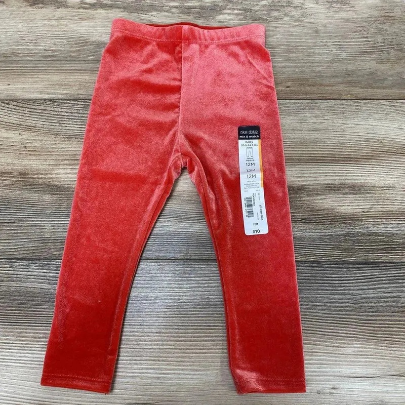 NEW Okie Dokie Velour Leggings sz 12M Red 12M New