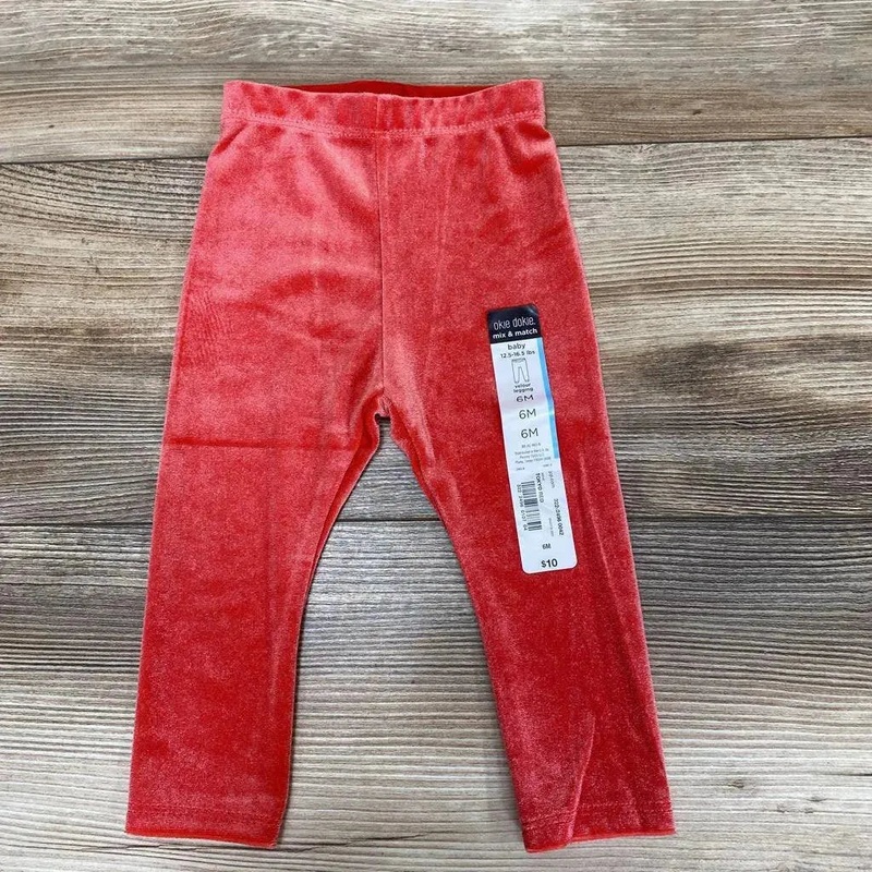 NEW Okie Dokie Velour Leggings sz 6M Red 6M New