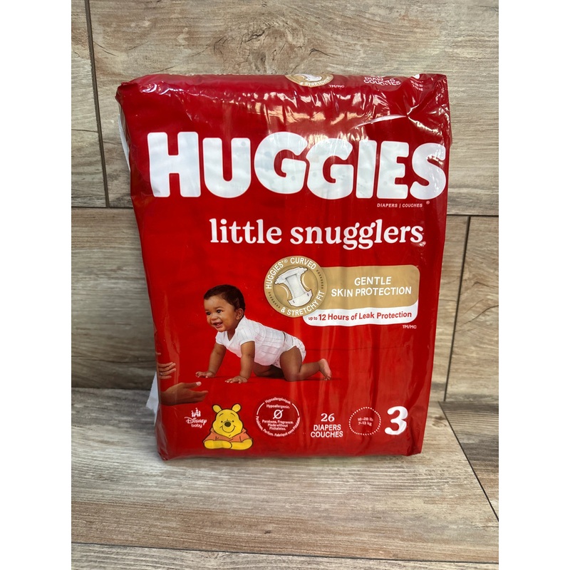 NEW Package of Huggies Little Snugglers Disposable Diapers 26ct, Size 3
