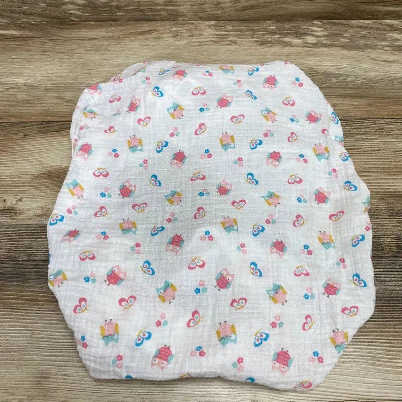 Summer Muslin Changing Pad Cover, What a Hoot White Used
