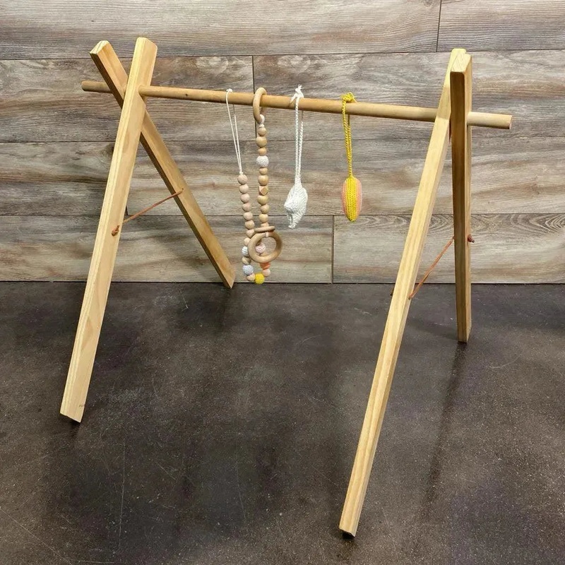 Aspen & Maple Wooden Baby Gym in Rainbow Dreams Tan Used