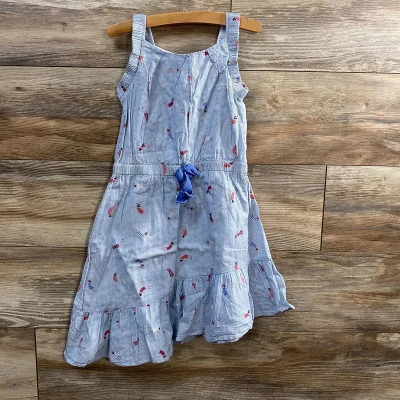 Catimini Striped Asymmetrical Dress sz 5T Blue 5T Used