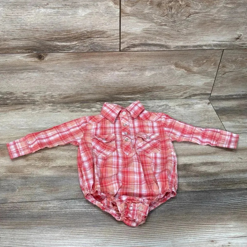 Cowgirl Legend Plaid Bodysuit sz 6-9m Pink 6-9m Used