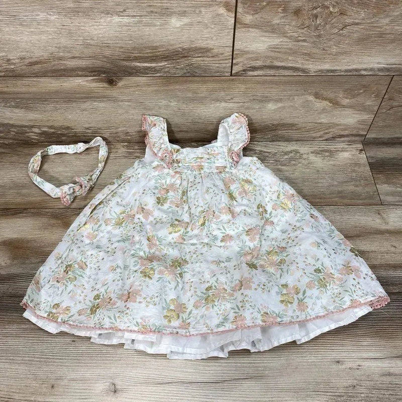 Cupcakes & Cashmere Floral Dress & Headband sz 3T White 3T Used