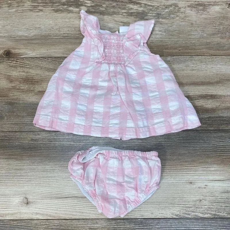 Edgehill Collection 2pc Gingham Dress & Bloomers sz NB Pink NB Used