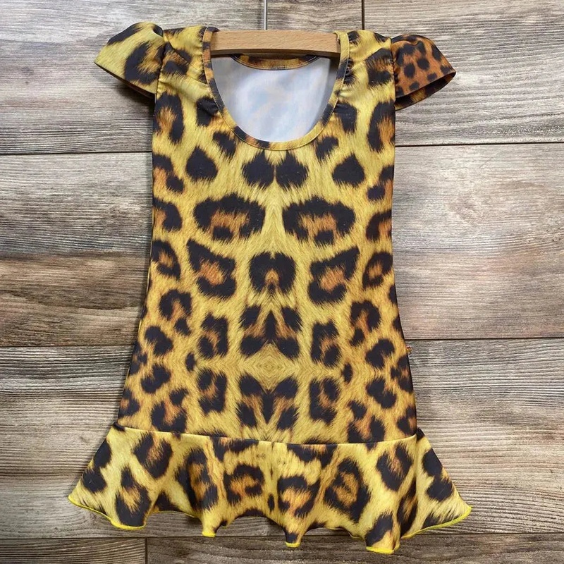 Fashion Kids Brazil Leopard Cap Sleeve Dress sz 2T Tan 2T Used