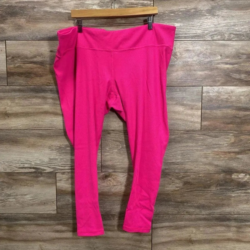 GapFit Maternity Under Belly Rib Blackout 7/8 Leggings sz XXL Fuchsia XXL New